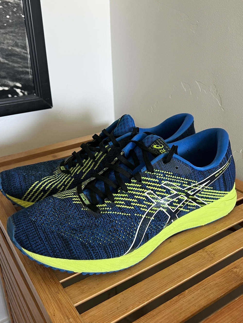 Asics Men's Athletic Running Shoes - Blue & Neon Yellow